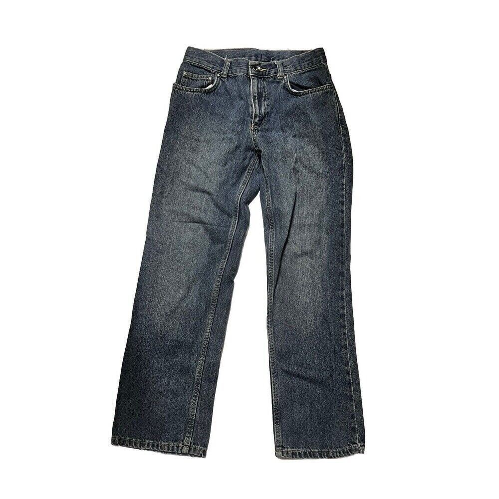 Faded‎ Glory Boys Size 12 Dark Wash Straight Leg Denim Jeans Blue Cotton